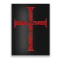 Distressed Deus Vult Knights Templar Cross Crusader Poster