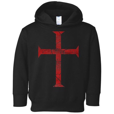 Distressed Deus Vult Knights Templar Cross Crusader Toddler Hoodie
