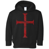 Distressed Deus Vult Knights Templar Cross Crusader Toddler Hoodie