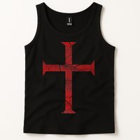 Distressed Deus Vult Knights Templar Cross Crusader Tank Top