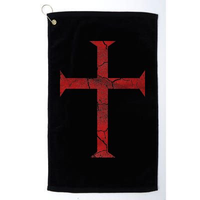 Distressed Deus Vult Knights Templar Cross Crusader Golf Towel