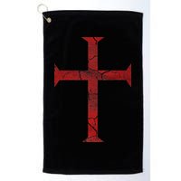 Distressed Deus Vult Knights Templar Cross Crusader Golf Towel
