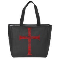 Distressed Deus Vult Knights Templar Cross Crusader Zip Tote Bag