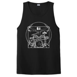 Drummer Da Vinci Drums Drawing Present For Music Fans PosiCharge Competitor Tank