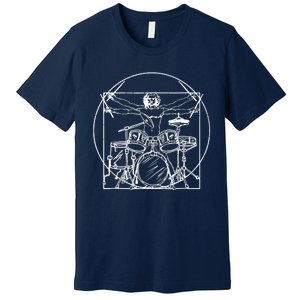 Drummer Da Vinci Drums Drawing Present For Music Fans Premium T-Shirt