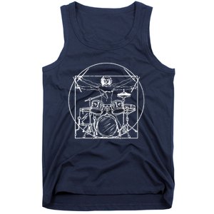 Drummer Da Vinci Drums Drawing Present For Music Fans Tank Top