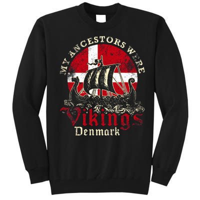 Danish Denmark Viking Ship Flag Tall Sweatshirt