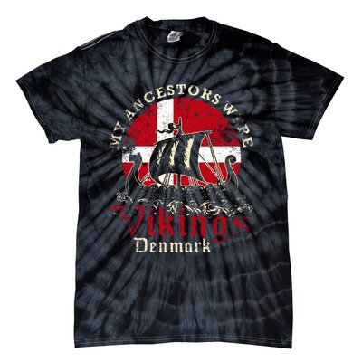 Danish Denmark Viking Ship Flag Tie-Dye T-Shirt