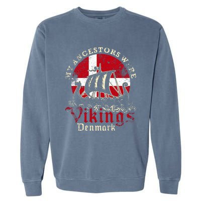 Danish Denmark Viking Ship Flag Garment-Dyed Sweatshirt