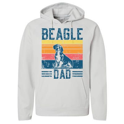 Dog Dad Vintage Beagle Dad Performance Fleece Hoodie