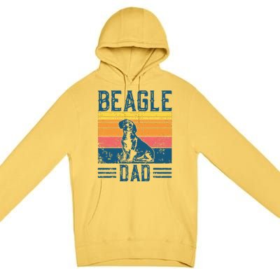 Dog Dad Vintage Beagle Dad Premium Pullover Hoodie