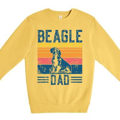 Dog Dad Vintage Beagle Dad Premium Crewneck Sweatshirt