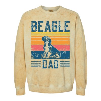 Dog Dad Vintage Beagle Dad Colorblast Crewneck Sweatshirt