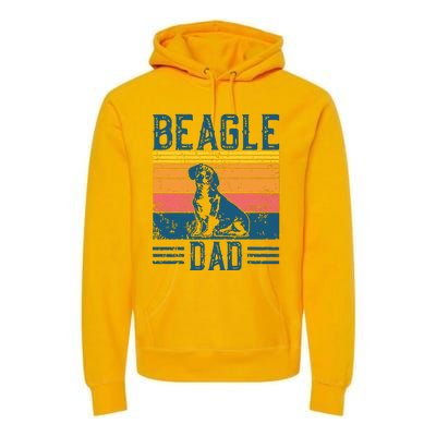 Dog Dad Vintage Beagle Dad Premium Hoodie