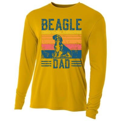 Dog Dad Vintage Beagle Dad Cooling Performance Long Sleeve Crew