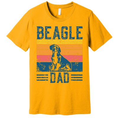 Dog Dad Vintage Beagle Dad Premium T-Shirt