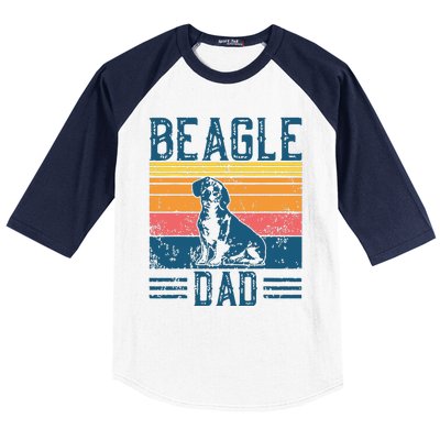 Dog Dad Vintage Beagle Dad Baseball Sleeve Shirt