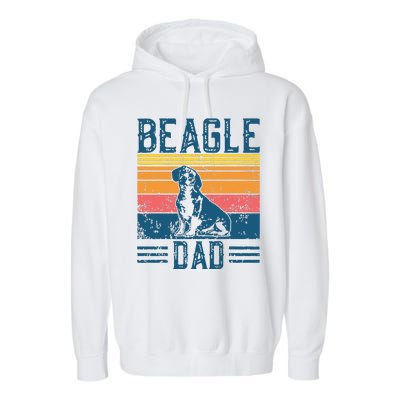 Dog Dad Vintage Beagle Dad Garment-Dyed Fleece Hoodie