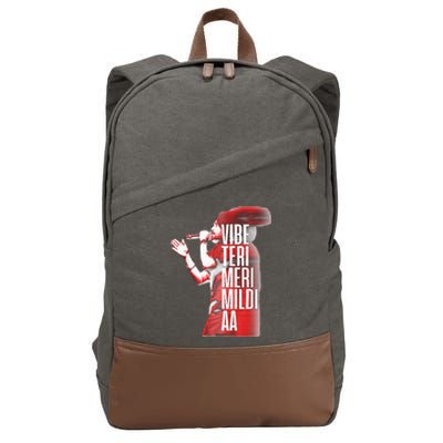 Diljit Dosanjh Vibe Teri Meri Mildi Aa Desi Cotton Canvas Backpack