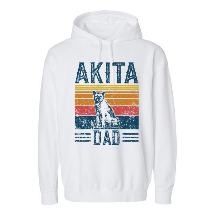 Dog Dad Vintage Akita Dad Garment-Dyed Fleece Hoodie