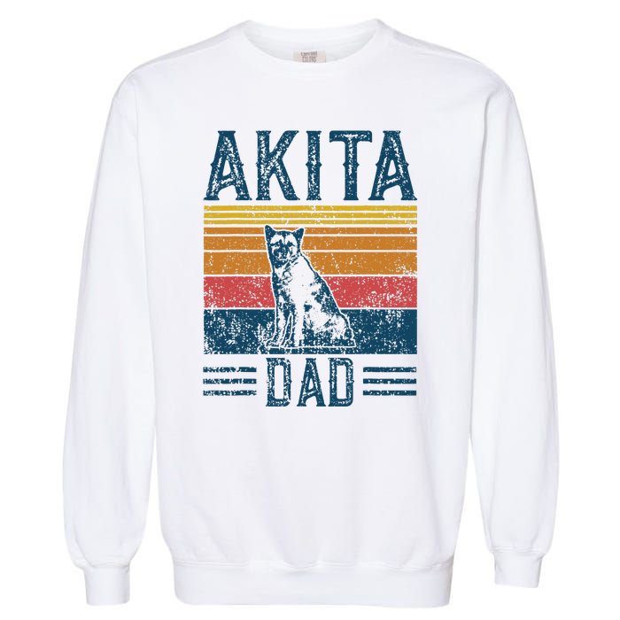 Dog Dad Vintage Akita Dad Garment-Dyed Sweatshirt