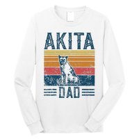 Dog Dad Vintage Akita Dad Long Sleeve Shirt