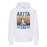 Dog Dad Vintage Akita Dad Premium Hoodie