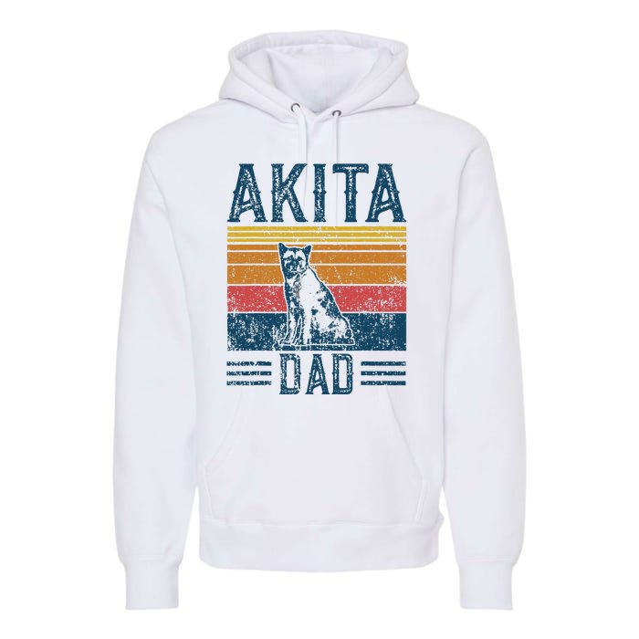 Dog Dad Vintage Akita Dad Premium Hoodie