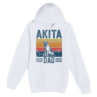 Dog Dad Vintage Akita Dad Premium Pullover Hoodie