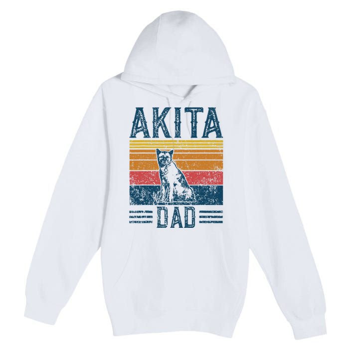 Dog Dad Vintage Akita Dad Premium Pullover Hoodie