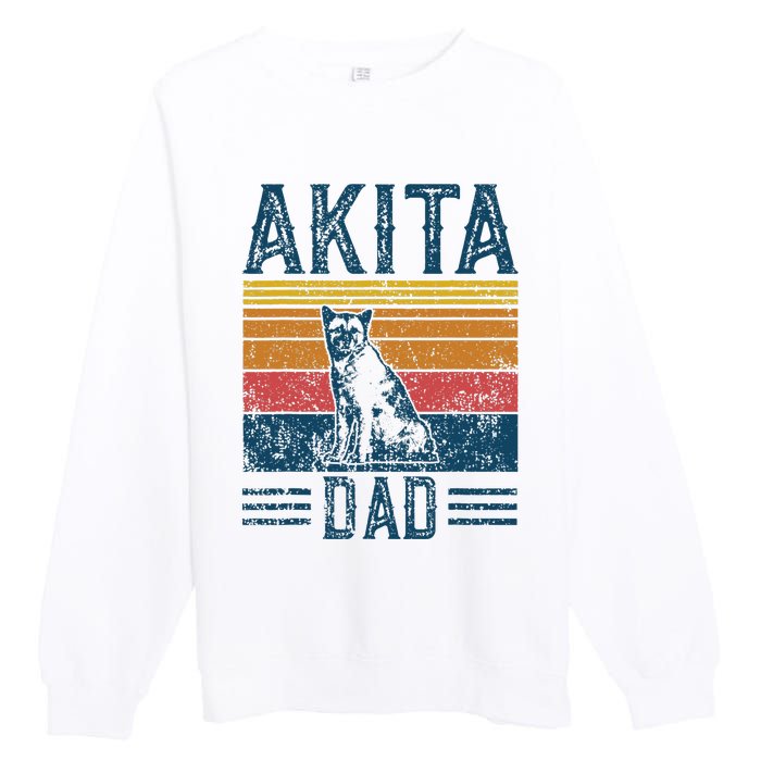 Dog Dad Vintage Akita Dad Premium Crewneck Sweatshirt