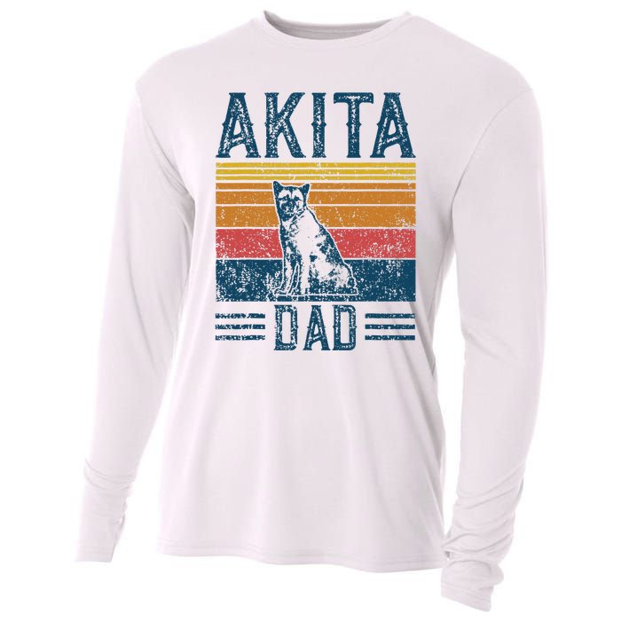 Dog Dad Vintage Akita Dad Cooling Performance Long Sleeve Crew