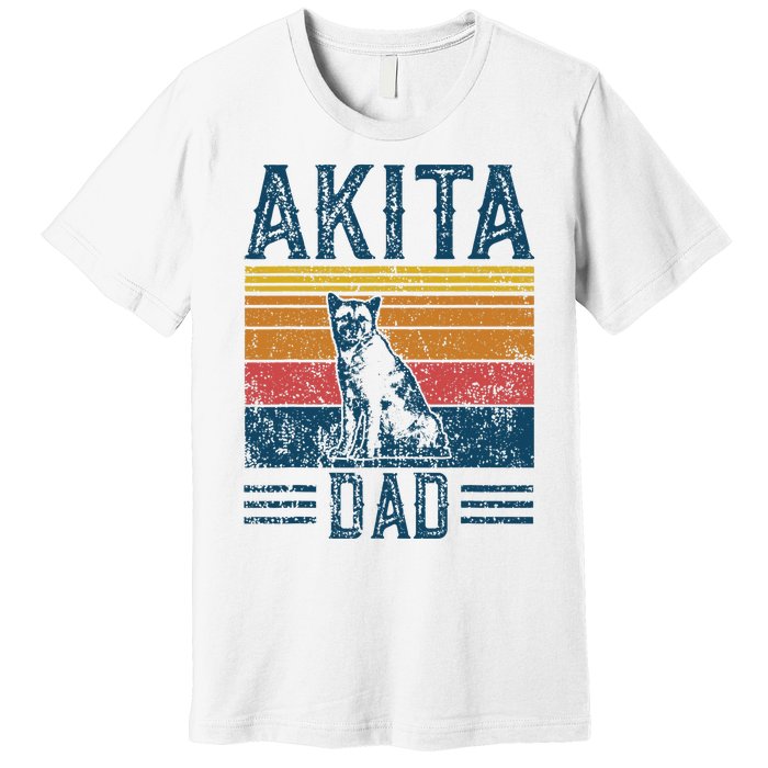 Dog Dad Vintage Akita Dad Premium T-Shirt