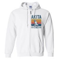 Dog Dad Vintage Akita Dad Full Zip Hoodie