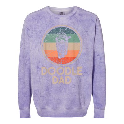 Doodle Dog Vintage Doodle Dad Colorblast Crewneck Sweatshirt