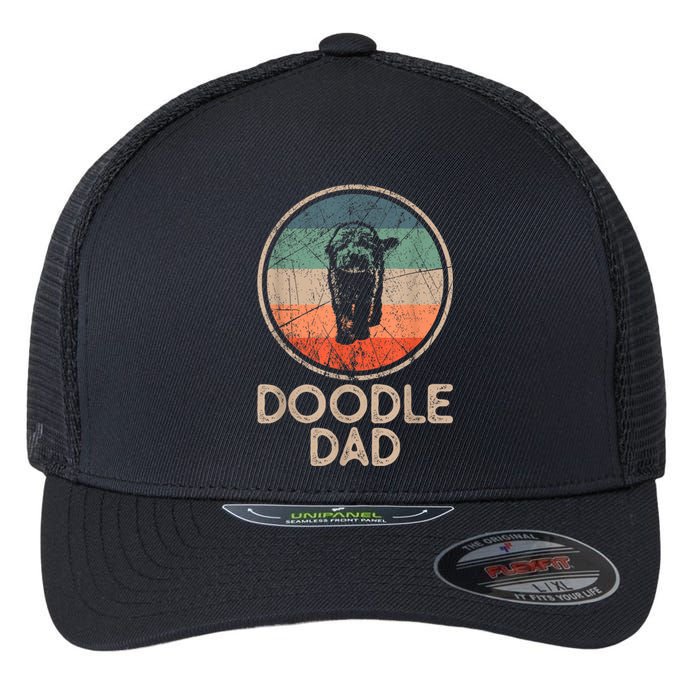 Doodle Dog Vintage Doodle Dad Flexfit Unipanel Trucker Cap