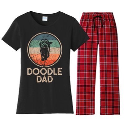 Doodle Dog Vintage Doodle Dad Women's Flannel Pajama Set