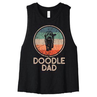 Doodle Dog Vintage Doodle Dad Women's Racerback Cropped Tank