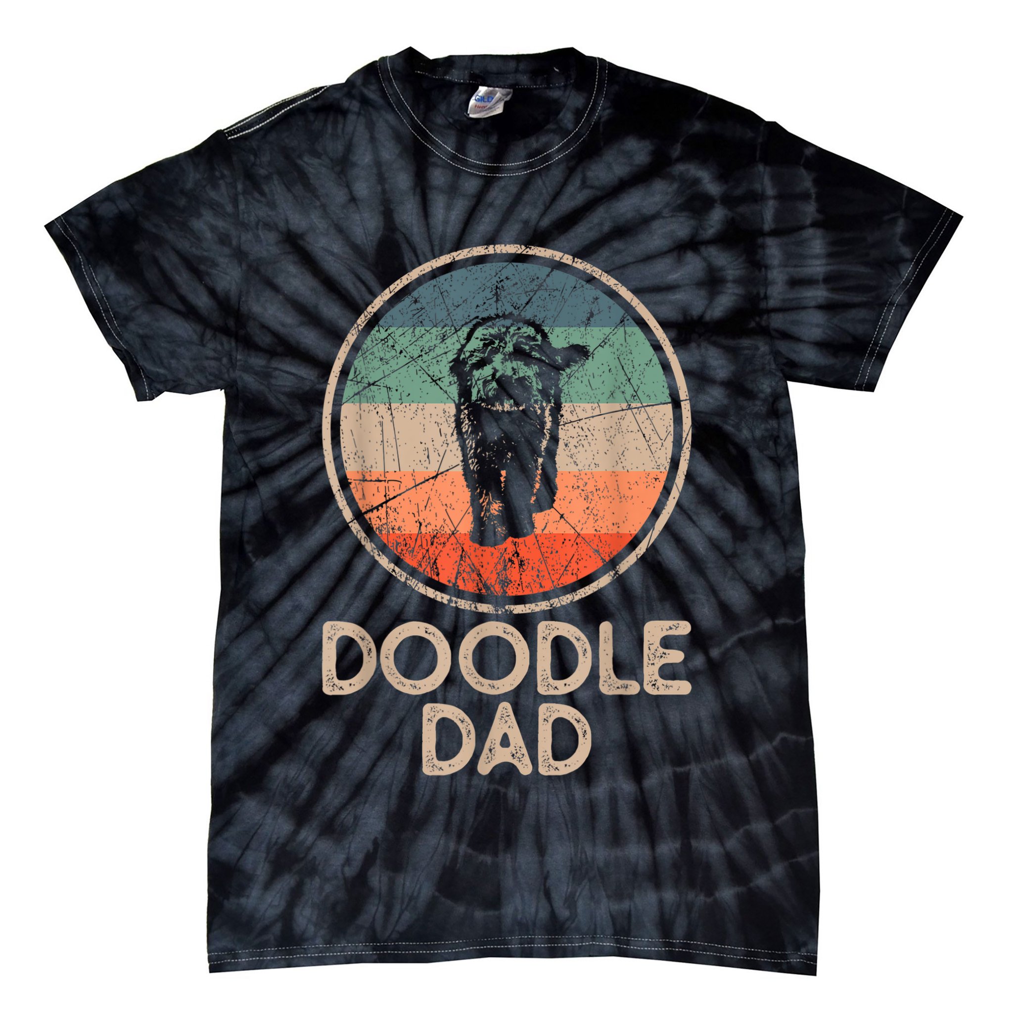 Doodle Dog Vintage Doodle Dad Tie-Dye T-Shirt