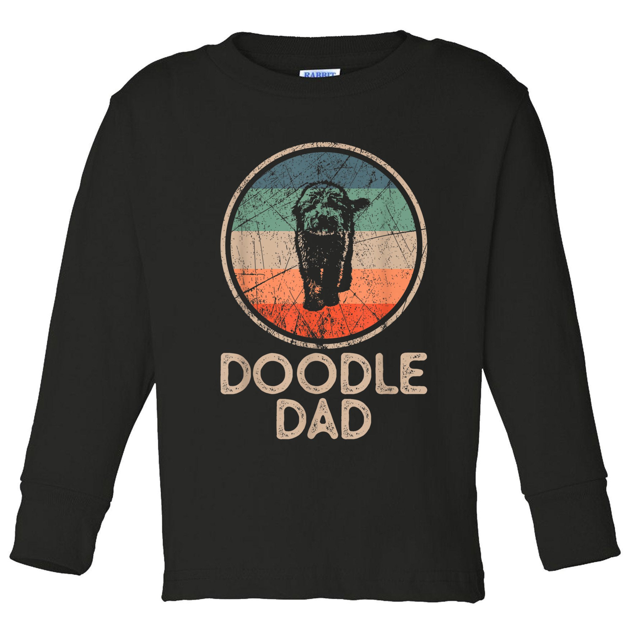 Doodle Dog Vintage Doodle Dad Toddler Long Sleeve Shirt