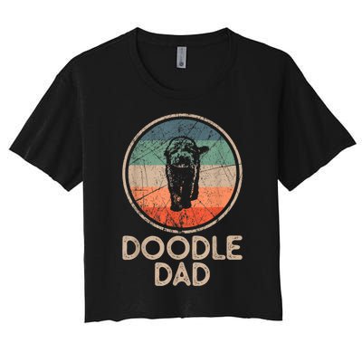 Doodle Dog Vintage Doodle Dad Women's Crop Top Tee