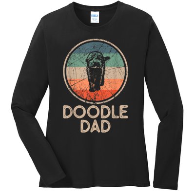 Doodle Dog Vintage Doodle Dad Ladies Long Sleeve Shirt