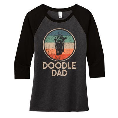 Doodle Dog Vintage Doodle Dad Women's Tri-Blend 3/4-Sleeve Raglan Shirt