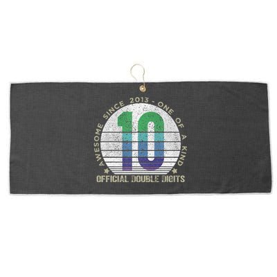 Double Digits Vintage 10 Year Old 10th Birthday Large Microfiber Waffle Golf Towel