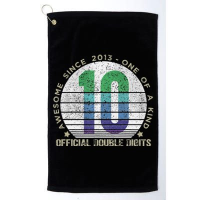 Double Digits Vintage 10 Year Old 10th Birthday Platinum Collection Golf Towel