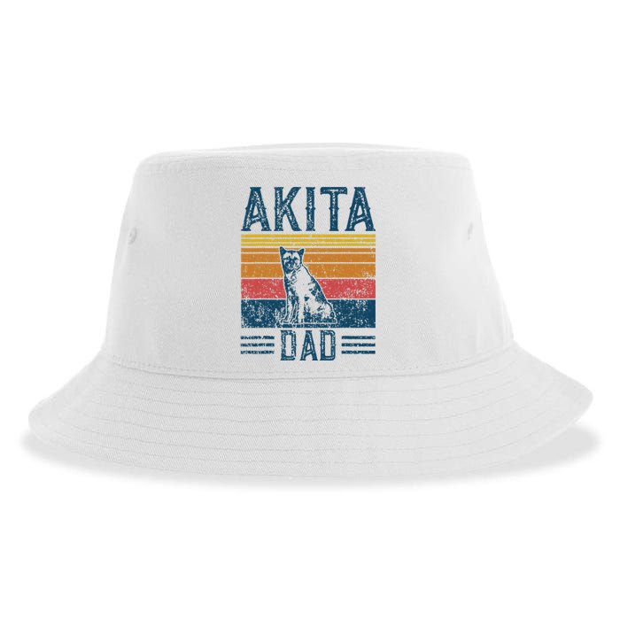 Dog Dad Vintage Akita Dad Sustainable Bucket Hat