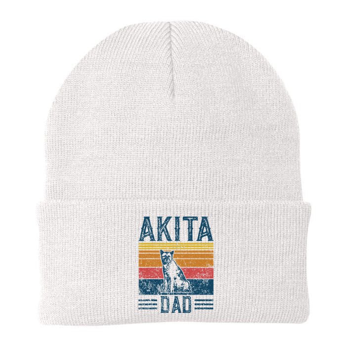 Dog Dad Vintage Akita Dad Knit Cap Winter Beanie