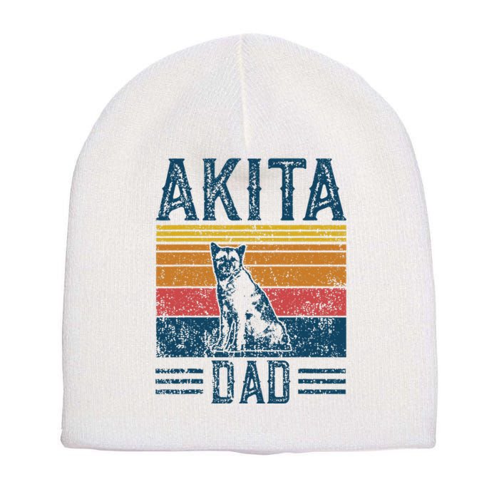 Dog Dad Vintage Akita Dad Short Acrylic Beanie