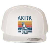 Dog Dad Vintage Akita Dad Wool Snapback Cap