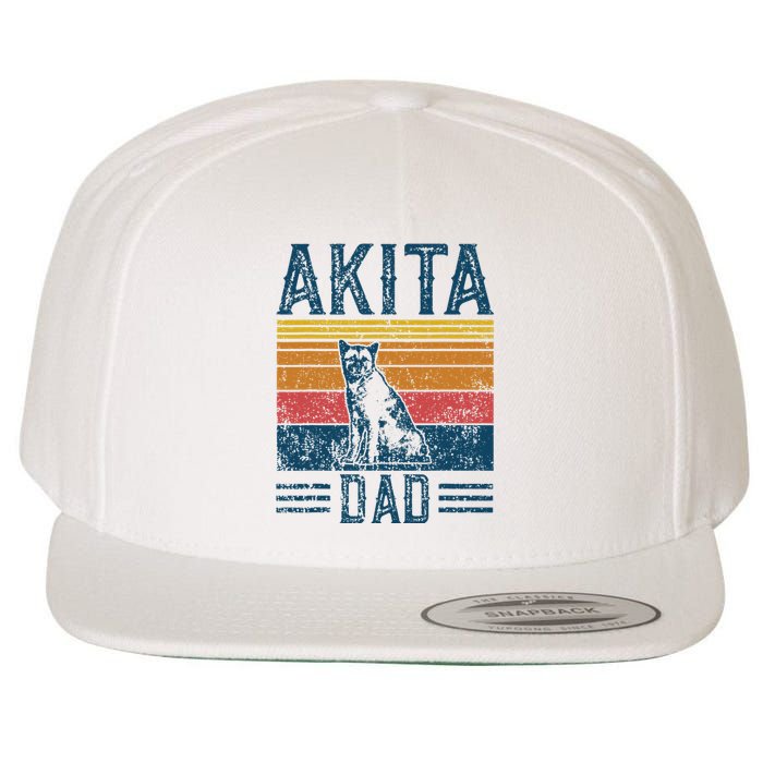 Dog Dad Vintage Akita Dad Wool Snapback Cap